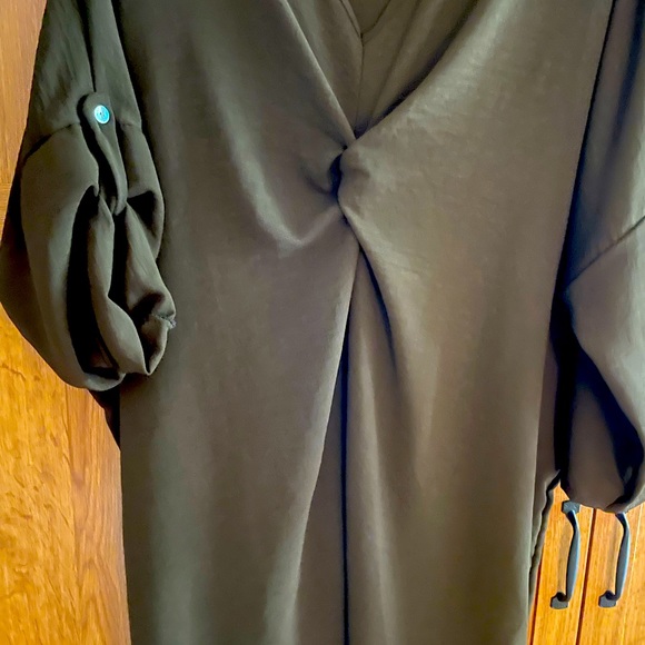 Italy Moda V Neck OS Dress from France Cocoa Brown NWT - Picture 3 of 8